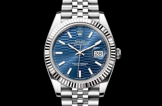 Rolex date just blue dial new